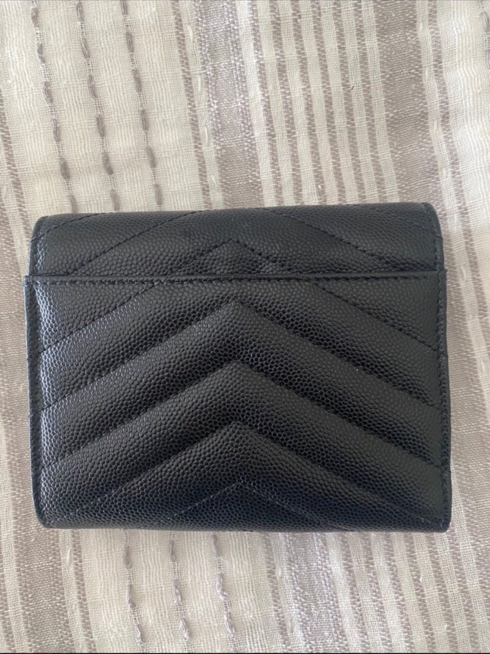 Saint Laurent Black Quilted Leather Compact Wallet with Gold YSL Logo - Picture 5 of 10
